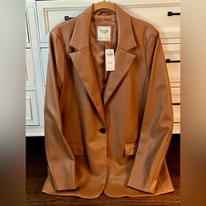 Abercrombie & Fitch faux leather blazer